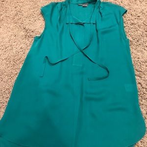 Vince Tie front green blouse